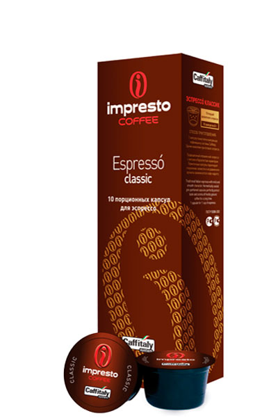 Impresto Classic в капсулах формата Caffitaly (10 шт. х 8 г)